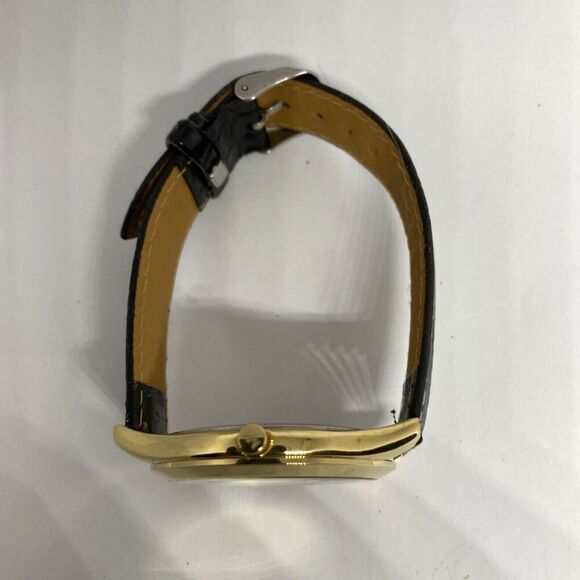 Michael Kors MK3221 Women's Black Leather Analog Gold Dial Quartz Watch JK121 - Picture 8 of 12